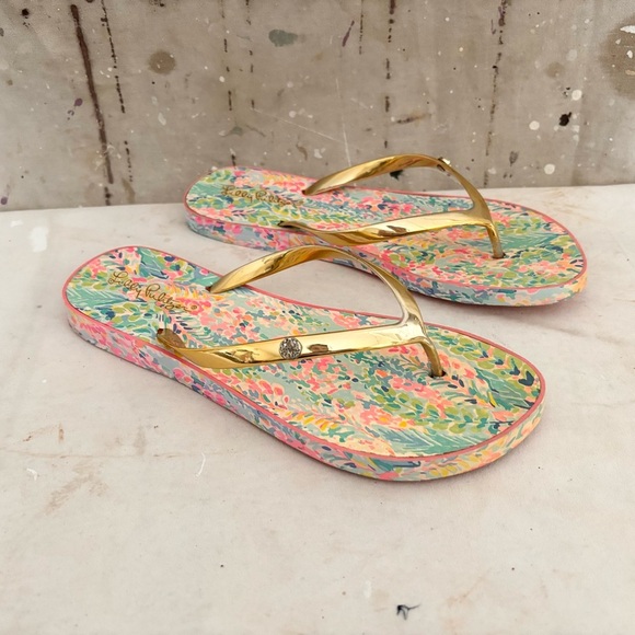 Lilly Pulitzer Rubber Flip Flops - Picture 1 of 4